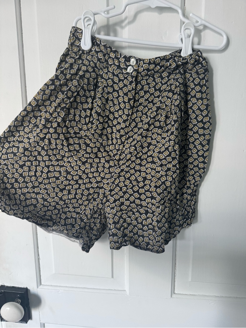 H&M Black and Gold Geometric Print Shorts